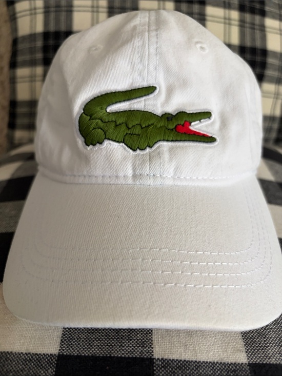 Lacoste Other - Lacoste White Cap with Green Crocodile and Red Detail